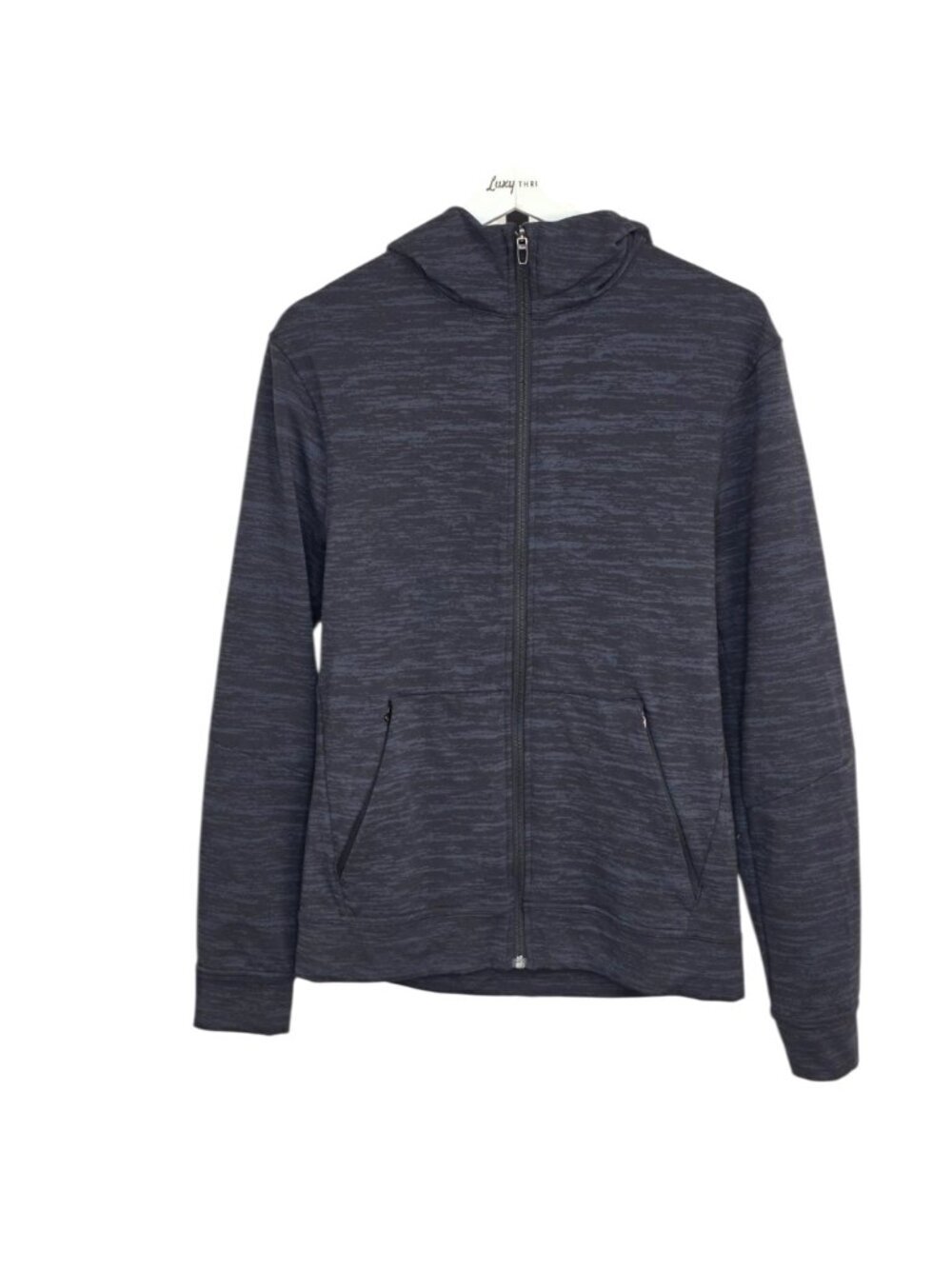 Lululemon Men's City Sweat Full Zip Hoodie, Jacquard, Navy, Black, Size S